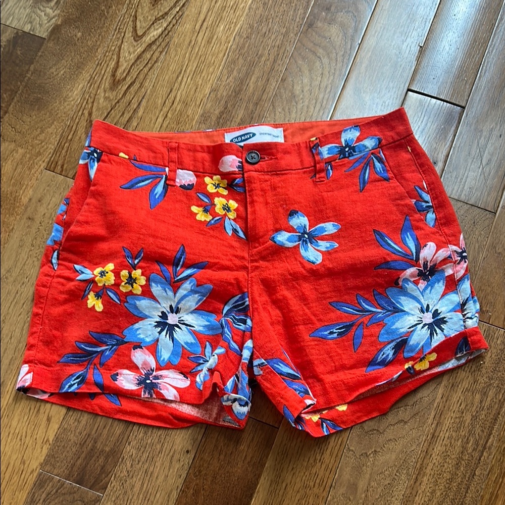 Floral Red Women Shorts